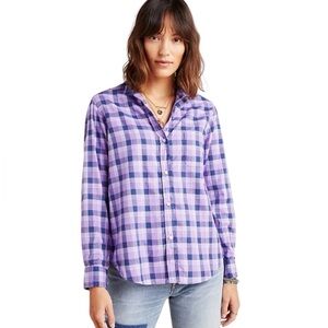 Grayson x Anthropologie - Grayson The Hero Purple Plaid Buttondown Sz S